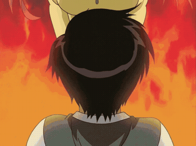 A Cartoon Of A Girl Standing On Top Of A Man GIF