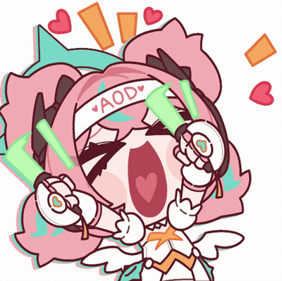 A Cartoon Of A Girl Wearing A Headband That Says Aod GIF