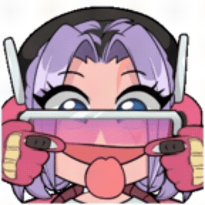 A Cartoon Of A Girl Wearing A Helmet And Goggles Is Sticking Her Tongue Out . GIF