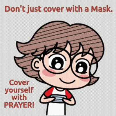 A Cartoon Of A Girl Wearing A Mask With The Caption " Don 'T Just Cover With A Mask " GIF