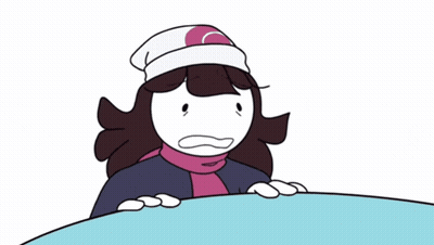 A Cartoon Of A Girl Wearing A Pink Scarf And Hat GIF