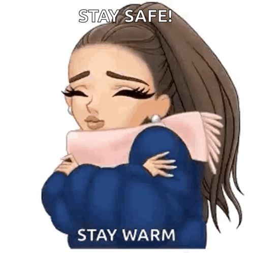 A Cartoon Of A Girl Wearing A Scarf And A Jacket . GIF