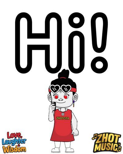A Cartoon Of A Girl Wearing A Shirt That Says " Zhotcita " GIF