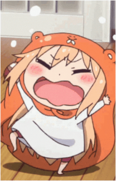 A Cartoon Of A Girl Wearing An Orange Hooded Hat With The Letter B On It GIF