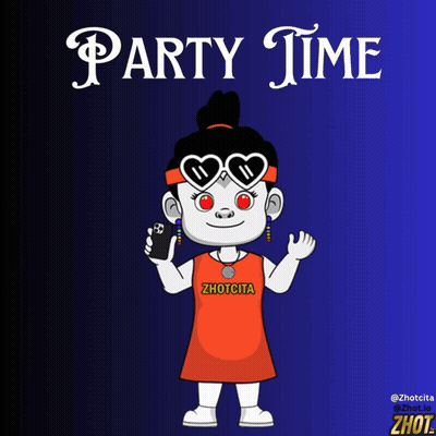 A Cartoon Of A Girl Wearing Sunglasses And A Zhotcita Shirt Holding A Cell Phone GIF