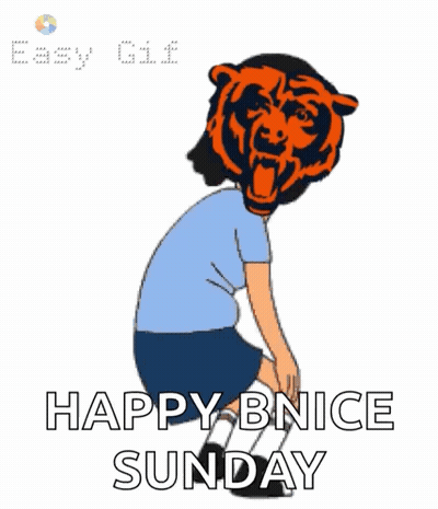A Cartoon Of A Girl With A Bear Head And The Words Happy Bnice Sunday On The Bottom GIF