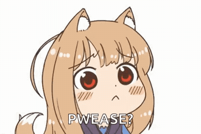 A Cartoon Of A Girl With A Cat Ear And The Words `` Pplease '' . GIF