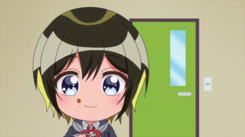 A Cartoon Of A Girl With A Helmet On Her Head GIF