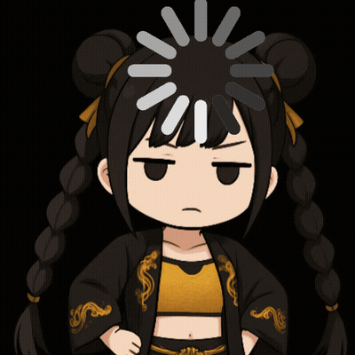 A Cartoon Of A Girl With A Loading Circle On Her Head GIF