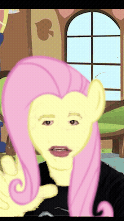 A Cartoon Of A Girl With A Pony Head GIF