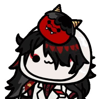 A Cartoon Of A Girl With A Red Mask On Her Head Sticker