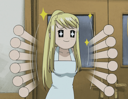 A Cartoon Of A Girl With A Star On Her Eyes GIF
