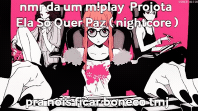 A Cartoon Of A Girl With Glasses Is Surrounded By A Group Of Girls . GIF