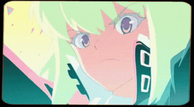 A Cartoon Of A Girl With Green Hair And Glasses GIF