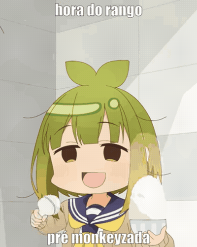 A Cartoon Of A Girl With Green Hair And The Words Hora Do Rango Pre Monkeyzada On The Bottom GIF
