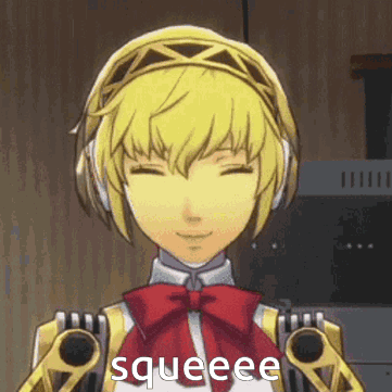A Cartoon Of A Girl With Headphones And A Red Bow Tie . GIF