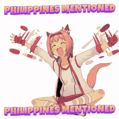 A Cartoon Of A Girl With Her Arms Outstretched And The Words Philippines Mentioned Above Her GIF