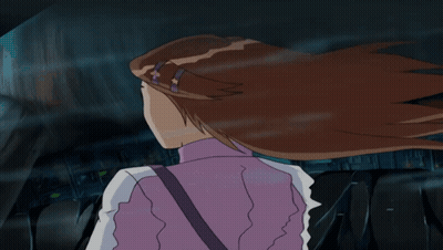 A Cartoon Of A Girl With Her Hair Blowing In The Wind Making A Funny Face GIF