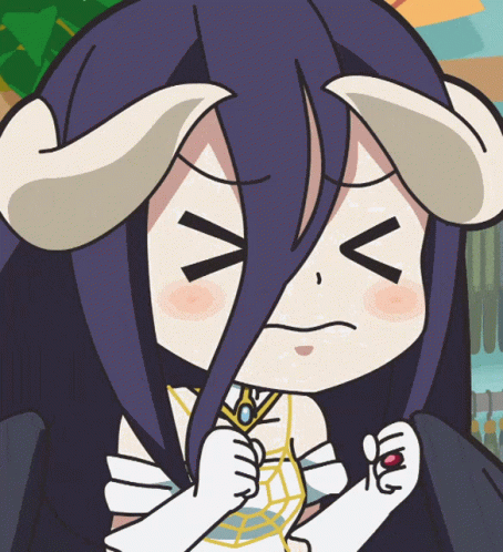 A Cartoon Of A Girl With Horns Making A Face GIF