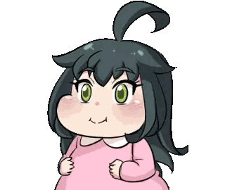 A Cartoon Of A Girl With Long Black Hair Covering Her Eyes Sticker