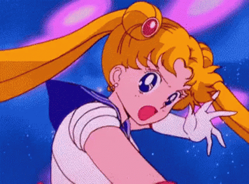 A Cartoon Of A Girl With Long Blonde Hair And A Ponytail . GIF