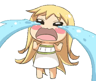 A Cartoon Of A Girl With Long Blonde Hair Crying Sticker