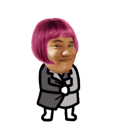 A Cartoon Of A Girl With Pink Hair And A Backpack Sticker