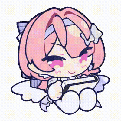 A Cartoon Of A Girl With Pink Hair And Wings Holding A Book . GIF