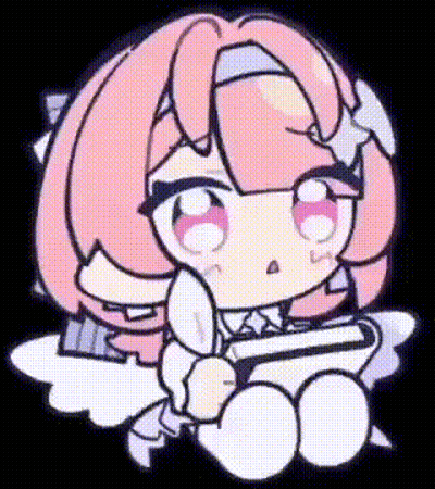 A Cartoon Of A Girl With Pink Hair Holding A Remote Control . GIF