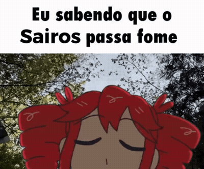A Cartoon Of A Girl With Red Hair And The Words " Eu Sabendo Que O Sairos Passa Fome " Above Her GIF
