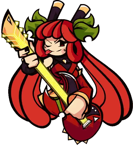 A Cartoon Of A Girl With Red Hair Holding A Guitar Sticker