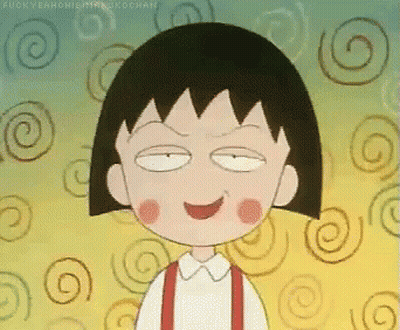 A Cartoon Of A Girl With Swirls In The Background And A Caption That Says " Fuckyeahchihirokochan " GIF