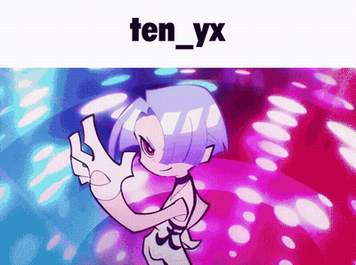 A Cartoon Of A Girl With The Name Ten_yx On The Top GIF