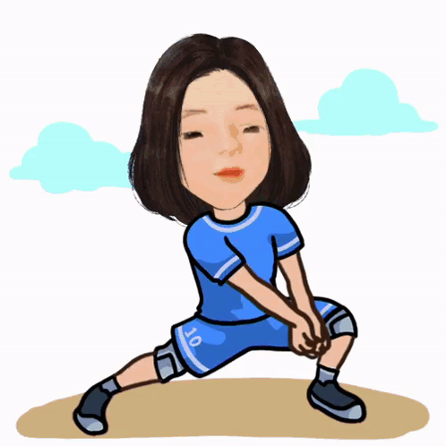 A Cartoon Of A Girl With The Number 10 On Her Shorts Playing Volleyball GIF