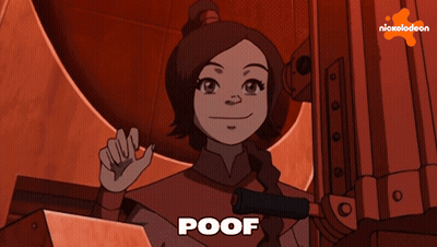 A Cartoon Of A Girl With The Word Poof On The Bottom Right GIF
