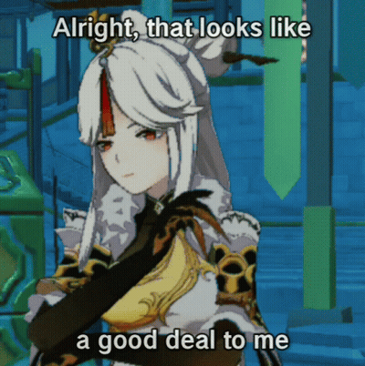 A Cartoon Of A Girl With The Words Alright That Looks Like A Good Deal To Me GIF