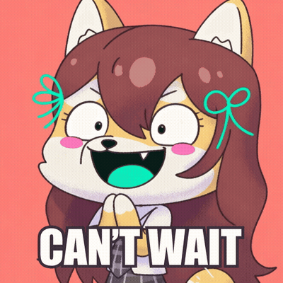 A Cartoon Of A Girl With The Words " Can T Wait " GIF