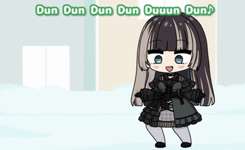 A Cartoon Of A Girl With The Words Dun Dun Dun Dun Duuun Dun Written Above Her GIF