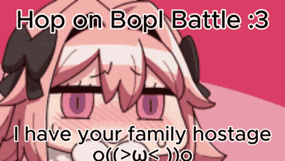 A Cartoon Of A Girl With The Words Hop On Bopl Battle 3 GIF