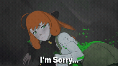 A Cartoon Of A Girl With The Words I 'M Sorry Written Below Her GIF