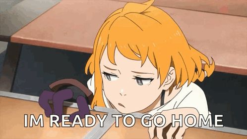A Cartoon Of A Girl With The Words Im Ready To Go Home GIF