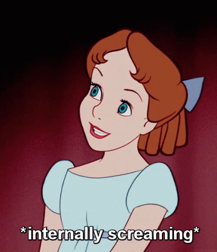 A Cartoon Of A Girl With The Words Internally Screaming GIF