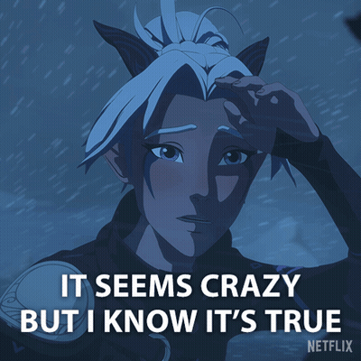 A Cartoon Of A Girl With The Words It Seems Crazy But I Know It 'S True Below Her GIF