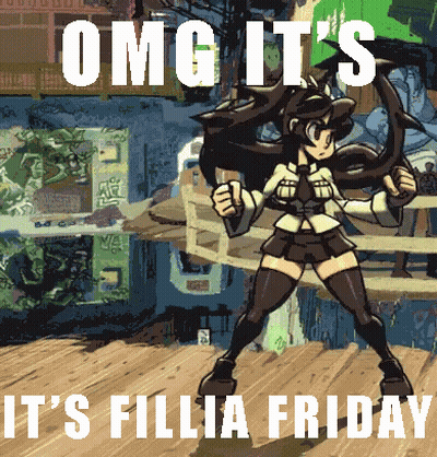 A Cartoon Of A Girl With The Words Omg It 'S It 'S Fillia Friday GIF