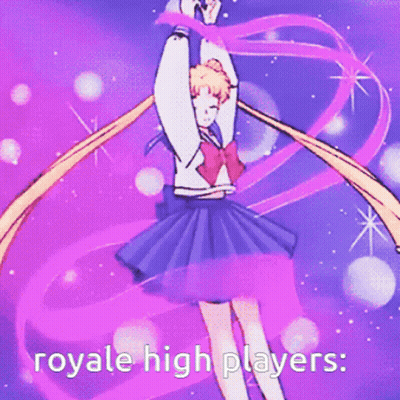 A Cartoon Of A Girl With The Words Royale High Players GIF