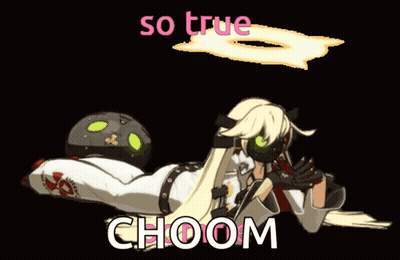 A Cartoon Of A Girl With The Words So True Choom Below Her GIF