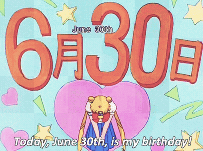 A Cartoon Of A Girl With The Words Today June 30Th Is My Birthday On The Bottom GIF