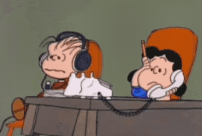A Cartoon Of A Girl Yelling At A Man On A Telephone GIF