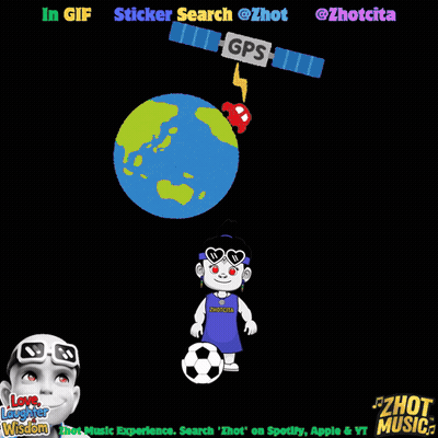 A Cartoon Of A Globe And A Gps Sign GIF