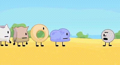A Cartoon Of A Golf Ball And A Number Two Standing Next To Each Other On A Beach . GIF